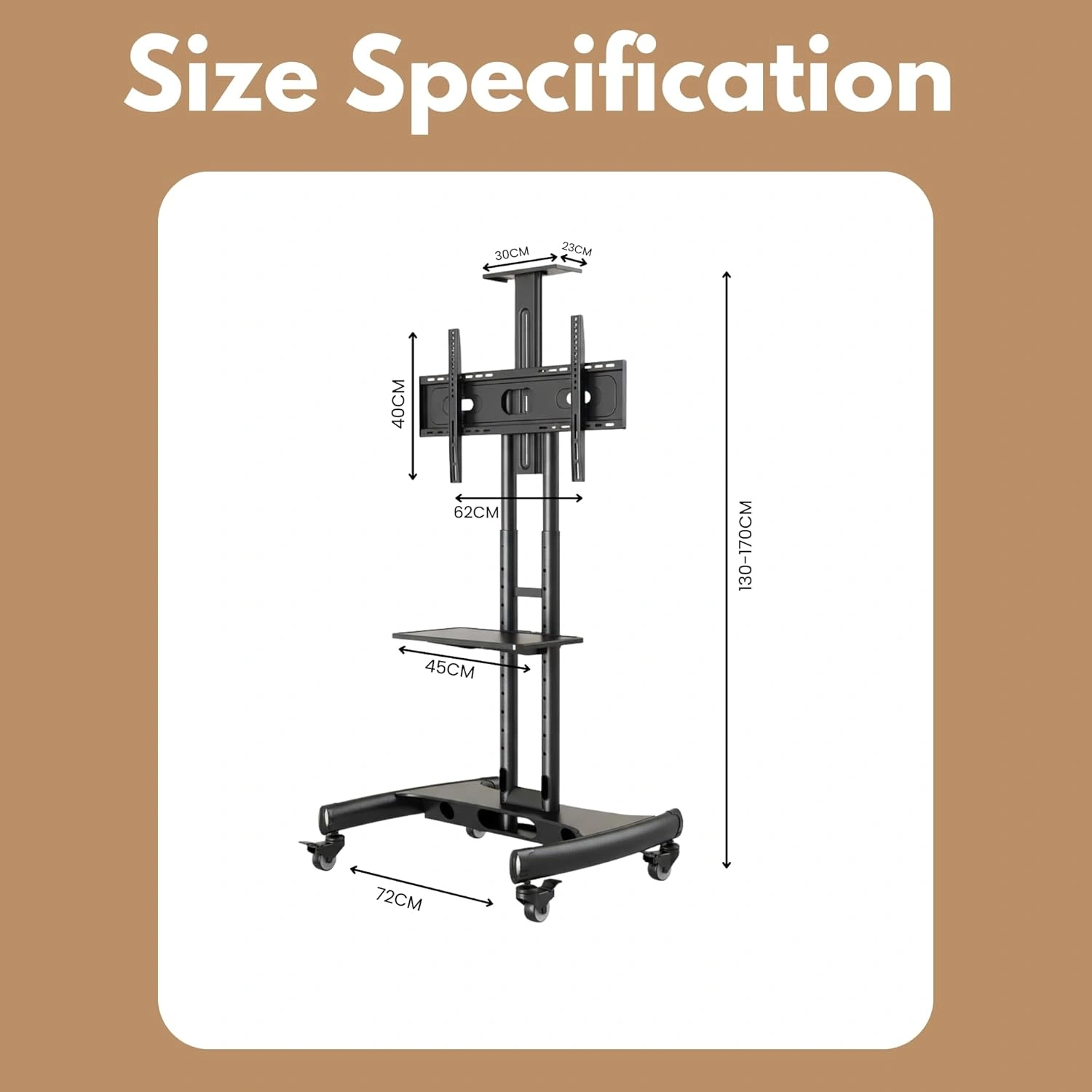 LED MOBILE Portable Trolly Stand 32"-75" (Ava1500-60-1P) view 4